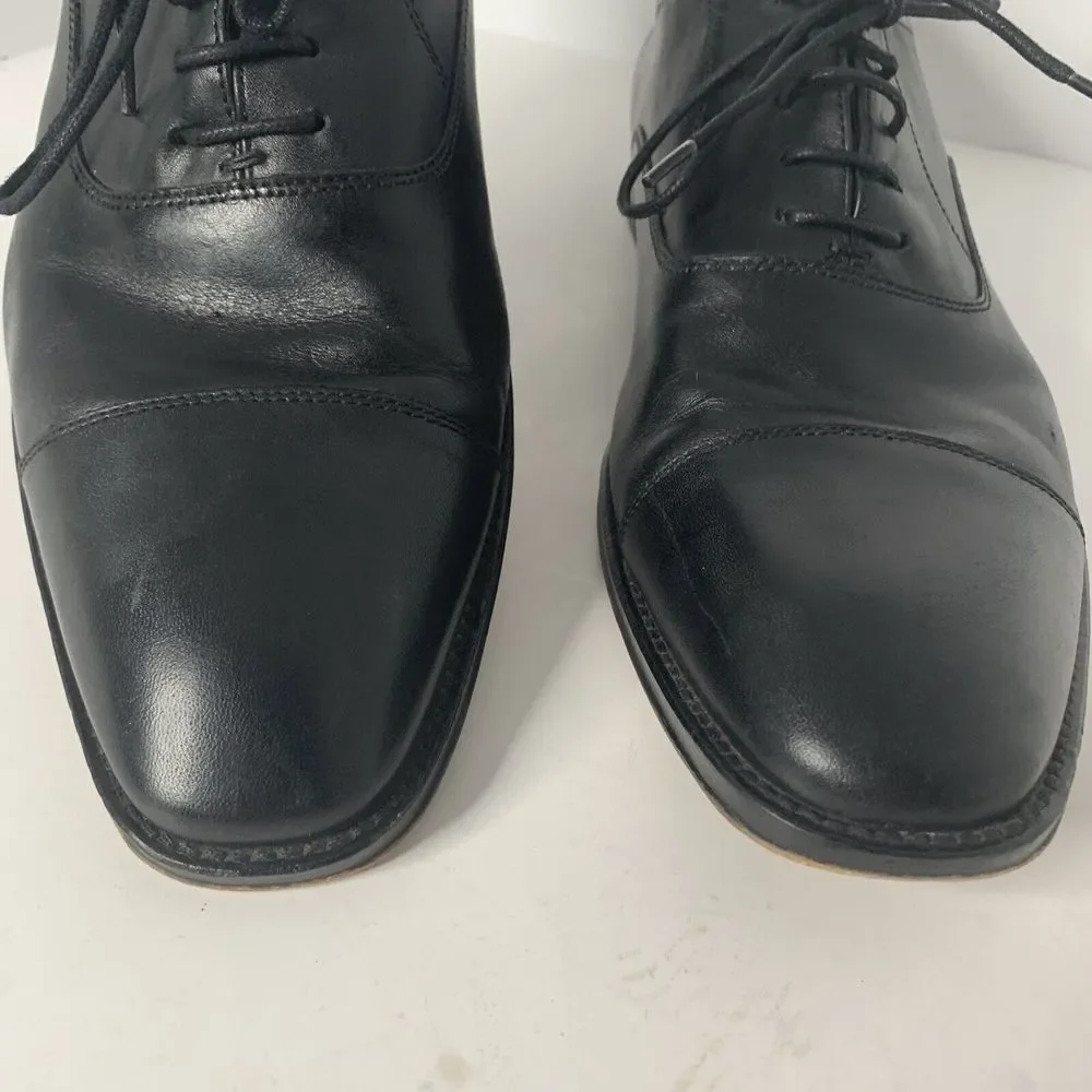 Blake Mckay Men's Oxford Dress Shoe‎ Size 12 Plain Toe Black Leather Derby